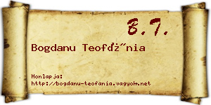 Bogdanu Teofánia névjegykártya